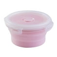 thumbnail image 3 of Recipientes redondos para el almuerzo, de silicona apta para alimentos, plegables, con cierre hermético. XL 1200ML rosa, 3 of 5