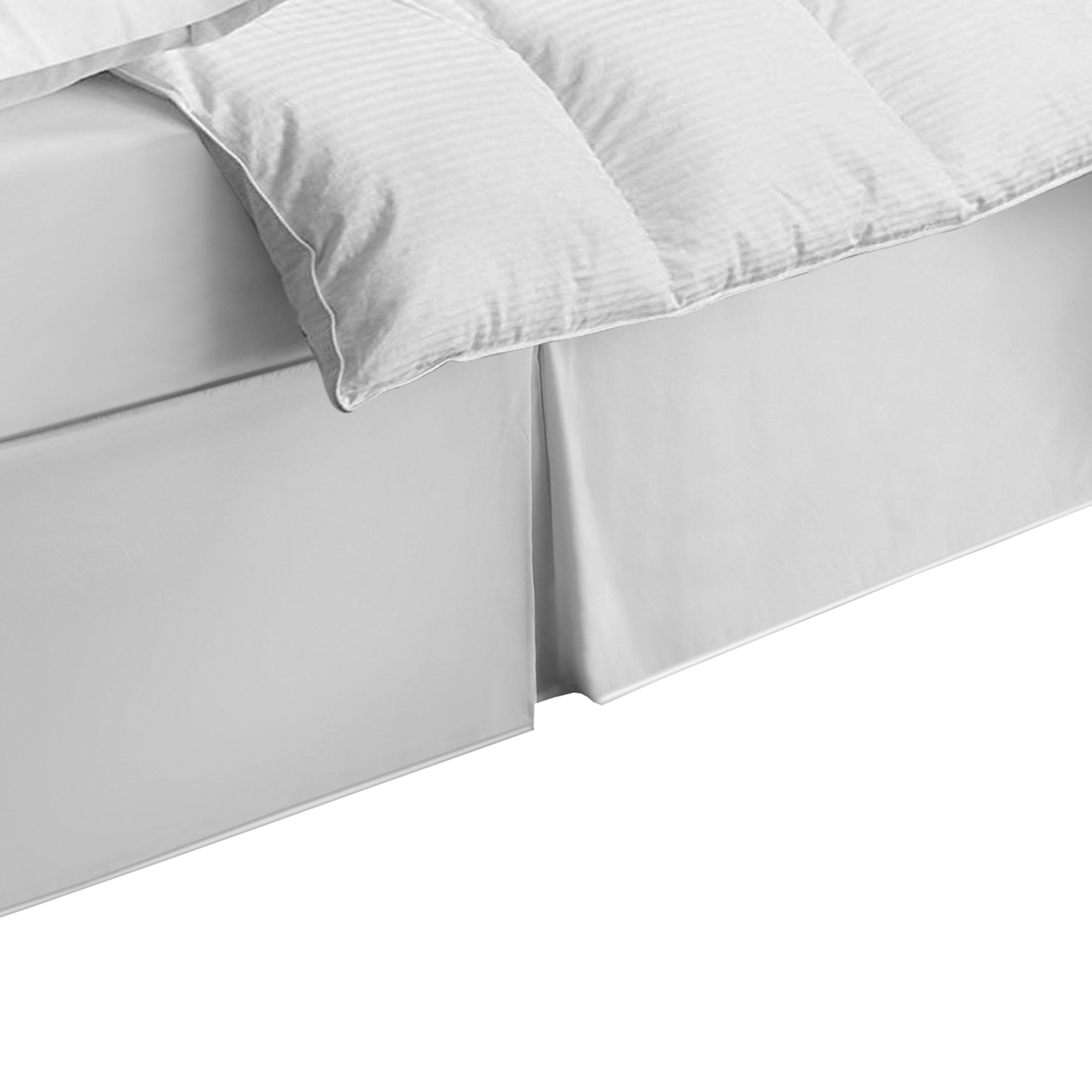 WonderSkirt Wraparound Tailored 15" Microfiber Bedskirt, White, Full