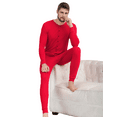thumbnail image 4 of ANLIQI Men's Cotton Thermal Underwear Union Suits Henley Onesies Base Layer (Red, XL), 4 of 6