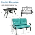 thumbnail image 6 of Patiojoy 2PCS Patio Conversation Set Outdoor Loveseat w/Coffee Table & Turquoise Cushions, 6 of 6