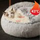 thumbnail image 5 of Calming Cat Bed Fluffy Plush Kitten Bed, Pet Bed For Indoor Cats Small Dog, Soft Warm Donut Cat Sleeping Bag (m-50cm, Grey), 5 of 5