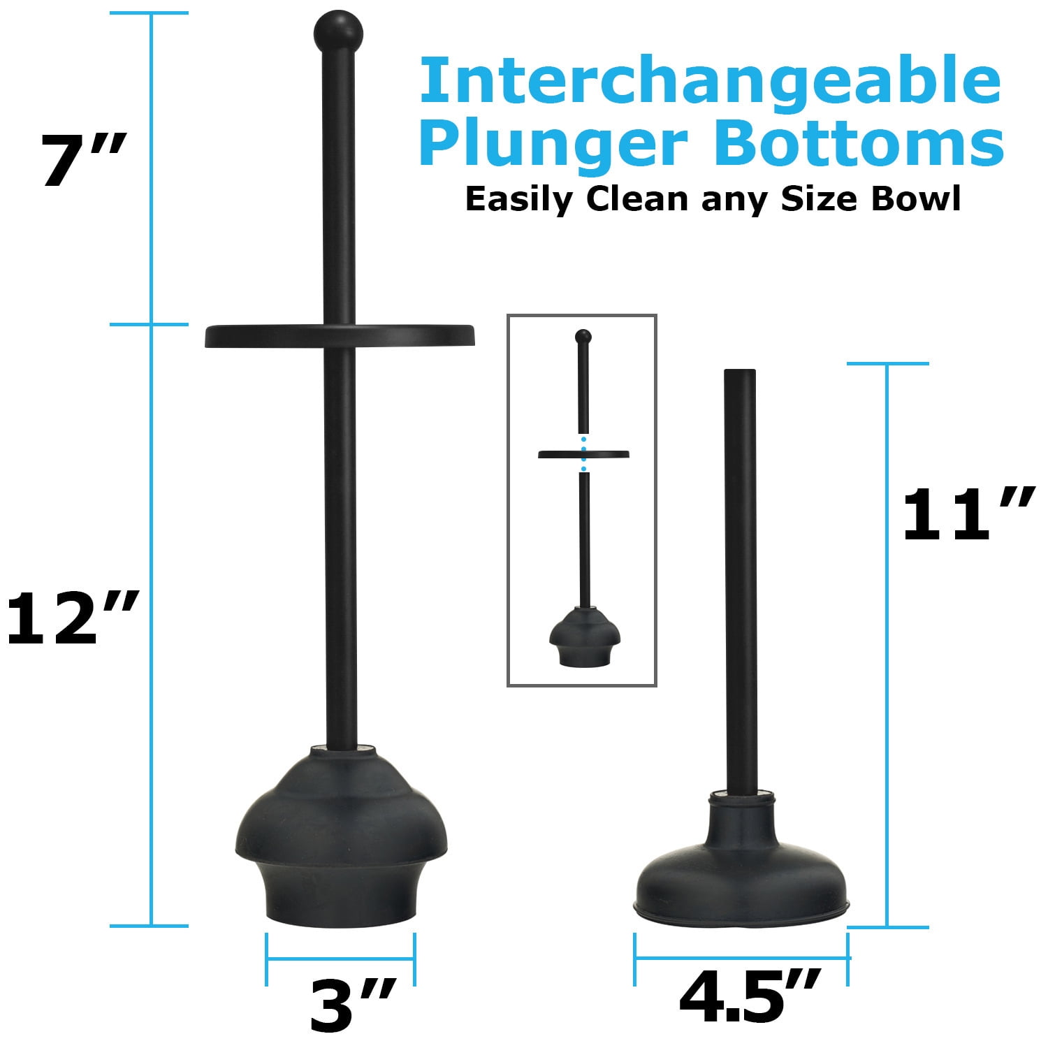 Toilet Brush and Plunger Set Toilet Plunger Toilet Brush Combo Black