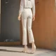 thumbnail image 4 of Pantalones acampanados formales e informales de moda para mujer, con bolsillos con cremallera y botones de color liso para primavera y otoño, pantalones que combinan con todo., 4 of 5