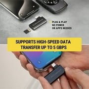 Scosche MCRA-RP1 Strikeline High-Speed 3.0 USB-C MicroSD Memory Card Reader for Micro SD, SDHC and SDXC
