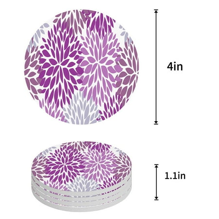 

FMSHPON Mandala Pattern Set of 8 Round Coaster for Drinks Absorbent Ceramic Stone Coasters Cup Mat with Cork Base for Home Kitchen Room Coffee Table Bar Decor