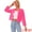 Hot Pink, variant on Women's Long Sleeve Collarless Shaggy Soft Faux Fur Coat M Black