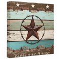 thumbnail image 2 of Ships Next Day Canvas Wall Art 12"x12",Teal Brown Texas Star Vintage Wood Framed Canvas Print Painting,Farmhouse Country Wooden Ready to Hang Small Picture Wall Decor for Kitchen Dining Room Office, 2 of 9