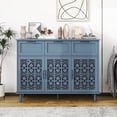 thumbnail image 3 of LFGUIZO 47″ Blue Bohemia Sideboard with 3 Drawers 3 Doors and 2 Adjustable Shelves Modern Accent Storage Cabinet for Dining Room,Living room TV Stand, 3 of 7