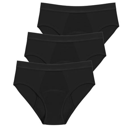 

Xmarks Plus Size Period Underwear for Womens Bamboo Fiber 4-Layers Leakproof Menstrual Period Panties Mid-Rise Postpartum Maternity Panties Breathable Physiological Panties Girls S-6XL