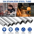 thumbnail image 4 of Tubo de Acero Inoxidable 304 Uxcell, 10mm OD 16mm ID 330mm Longitud Tubo Recto Metálico Sin Costura 3mm Engrosado Soldable para Proyectos Industriales de Bricolaje (0.39"ODx0.63"IDx13"L), 4 of 7