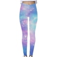 thumbnail image 2 of Zuesphe High Waisted Leggings for Women Galaxy Space Printed Seamless Leggings Ankle Length Stretchy Compression Yoga Pants, Summer Pants for Women Straight Leg, 2 of 4