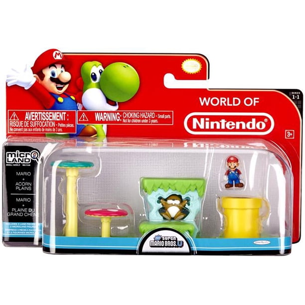 World Of Nintendo Micro Land Playset Mario Acorn Plains Playset Walmart Com Walmart Com