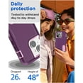 thumbnail image 6 of ULAK Case for iPhone 15 With Screen Protector Built In Kickstand, Heavy Duty Military Shockproof Phone Case for Apple iPhone 15 6.1" 2023, Purple, 6 of 8