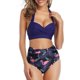 thumbnail image 1 of Traje de baño de bikini vintage para mujer, conjunto de dos piezas de cintura alta con volantes y pantalones de bikini con volantes y cordones, en combinación con traje de baño 3/4, 1 of 6