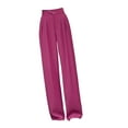 thumbnail image 3 of Pantalones anchos de pierna recta para mujer, pantalones casuales de cintura alta y holgados para primavera. 4XL, 3 of 9