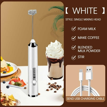 

LnjYIGJ Hot Milk Frother Rechargeable Hand-Held Electric Milk Frother 3 Change USB Charging Can Be Used ForBulletproof Coffee Protein Drinks Matcha Coffee Whisk Gifts