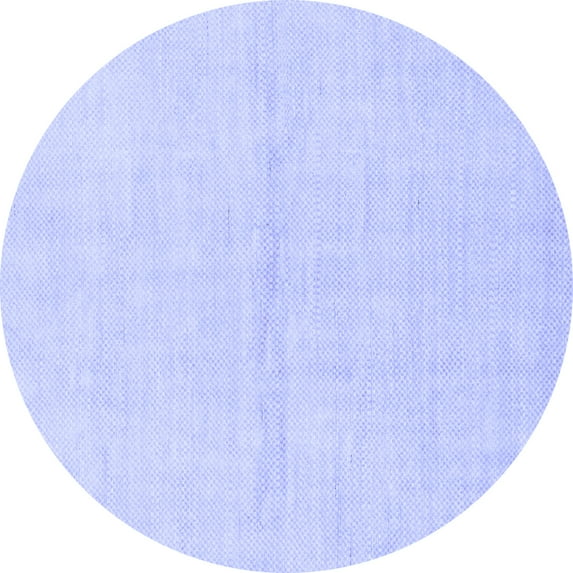 Ahgly Company Machine Washable Indoor Round Solid Blue Modern Area Rugs, 7' Round