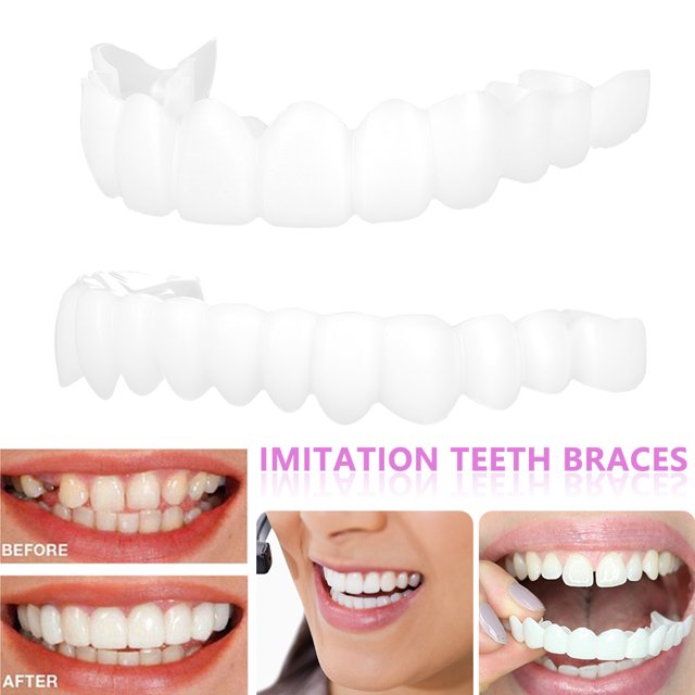 Muyoka Dientes flexibles de ajuste c贸modo: conjunto a juego superior e inferior, aletas el谩sticas Ajuste c贸modo Sonrisa perfecta Restauraci贸n r谩pida de los dientes