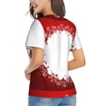 thumbnail image 3 of Fuzoiu Winter Christmas Snowflake Print Women's Classic V-Neck T-Shirt, Short Sleeve V Neck Tees for Casual Everyday Wear,Casual Fit Tee,Summer Fashion Tops-XX-Large, 3 of 5