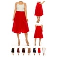 thumbnail image 6 of Women's Plus Size Classic Solid Flared Lightweight Midi A-line Skirt, 6 of 6
