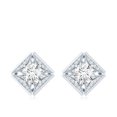 thumbnail image 2 of Rosec Jewels Lab Created Diamond Studs (Certified EF-VS Quality) - Art Deco Earrings for Mom - Ready to Gift, 10K White Gold, 2 of 6