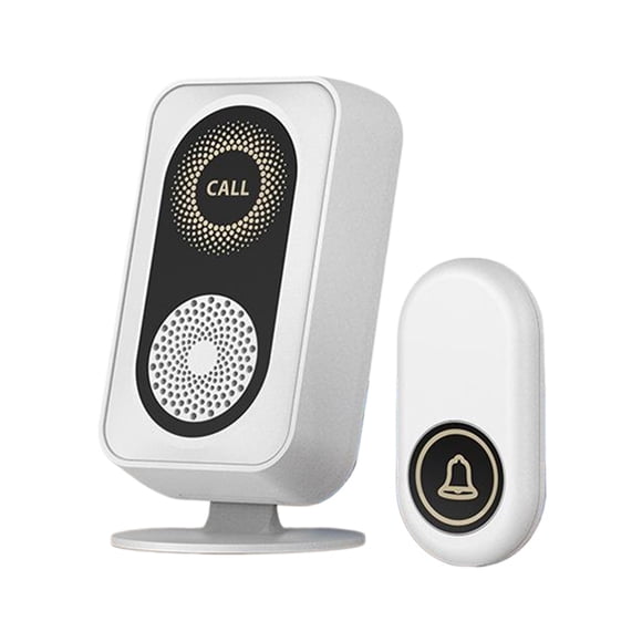 Matsuzay Timbre inalámbrico resistente al agua con botón agrandado, fácil para personas mayores que llaman, resistente al agua para el hogar Cerraduras de hardware blanco