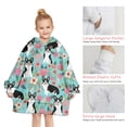 thumbnail image 6 of Corgi Dog and Flowers Blanket Hoodies for Kids 6-13YR Oversize Wearable Blanket Hoodies for Boys Girls Teens, 6 of 7