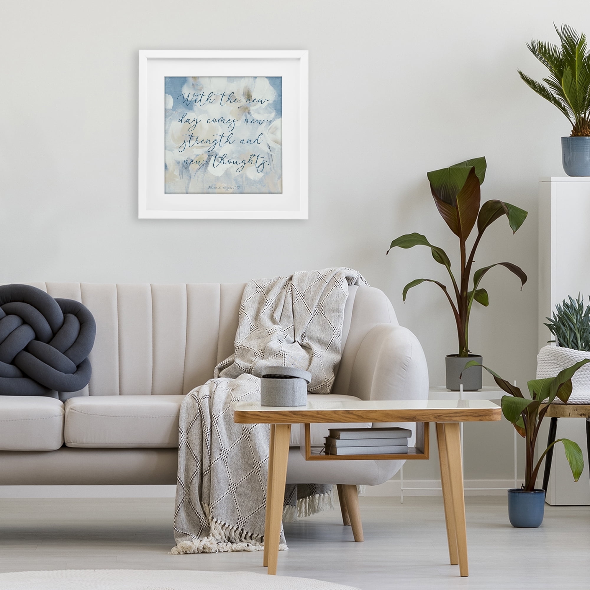 Stupell Industries Strength & New Thoughts Quote White Framed Print Under Glass, design by Lanie Loreth