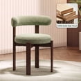 thumbnail image 3 of Wooden Dining Chairs Set of 4, Mid Century Upholstered Kitchen Chairs Farmhouse Side Chairs with Solid Wood Legs,Green, 3 of 14