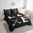 thumbnail image 3 of Homewish Ice Hockey Lovers 7-Piece Bedding Comforter Set,Ball Sport Game King Bedding Sets,White Black Bed Sheets For Teens,Luxury Bedroom Decor Reversible, 3 of 8