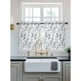 thumbnail image 2 of Navy Blue Spring Floral Tier Curtains 36 Inch Length,Sheer Curtains for Bedroom Living Room,Summer Botanical Pastoral Watercolor Rod Pocket Voile Drapes Kitchen Curtains for Window 27.5"x36" 2 Panels, 2 of 7