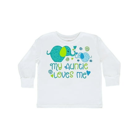 

Inktastic My Auntie Loves Me- cute elephants Gift Toddler Boy or Toddler Girl Long Sleeve T-Shirt