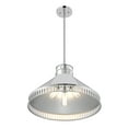 thumbnail image 4 of Polished Nickel Three Light Pendant from the Seagram Collection, 4 of 5