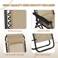 thumbnail image 4 of Yaheetech Chaises Longues Inclinables d'Extérieur à Gravité Zéro avec Porte-Gobelet, Ensemble de 2, Beige, 4 of 7