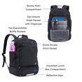 thumbnail image 6 of J World Unisex Packmate 2 in 1 Backpack With Built-in Lunch Bag, Black, 6 of 8