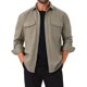 thumbnail image 1 of Chaqueta de trabajo INSPIRE CHIC para hombre, camisa de botón de manga larga, chaqueta de color sólido, XL, gris caqui, 1 of 6
