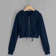 thumbnail image 2 of Hoodies for Women Solid Color Long Sleeve Zip Up Pocket Casual Hooded Sweatshirt Tops, 2 of 6