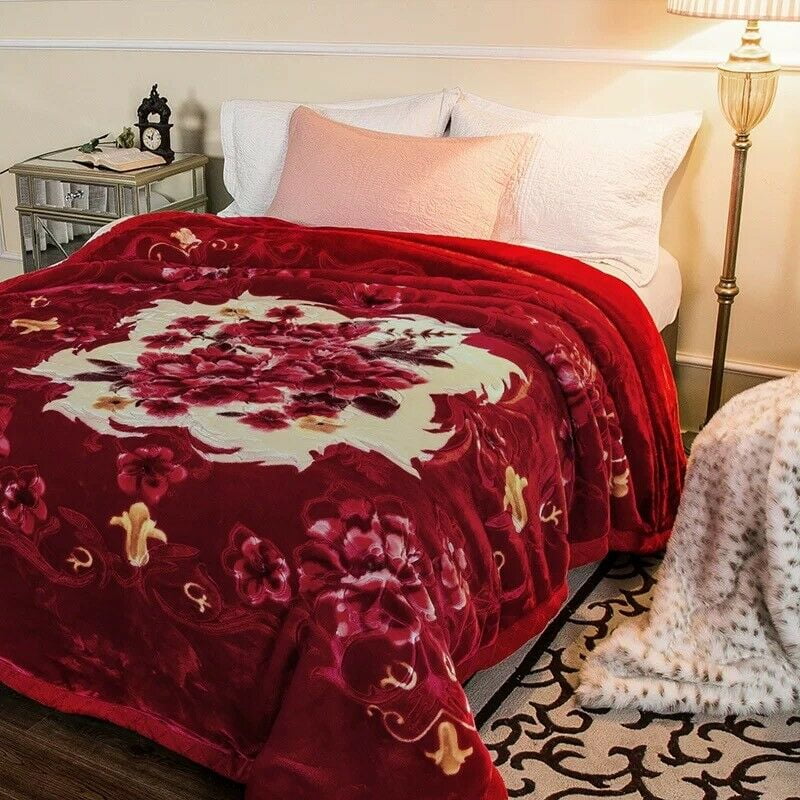 Heavy Korean Mink Fleece Blanket, 2 Ply Reversible, Silky, Soft, Plush