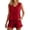shorts set 49#Red, variant on WAYUTE Shorts Sets for Women Sleeveless Ruffle V Neck Tank Top and Shorts Classic Solid Color Lightweight Casual Summer Clothing Sets