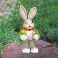 thumbnail image 4 of Tnarru Straw Rabbit Statue Easter Rabbit Figurine/ Cartoon Garden Statue Animal Sculpture for Farmhouse/ Bedroom/ Shelf/ Office Gift B, 4 of 8