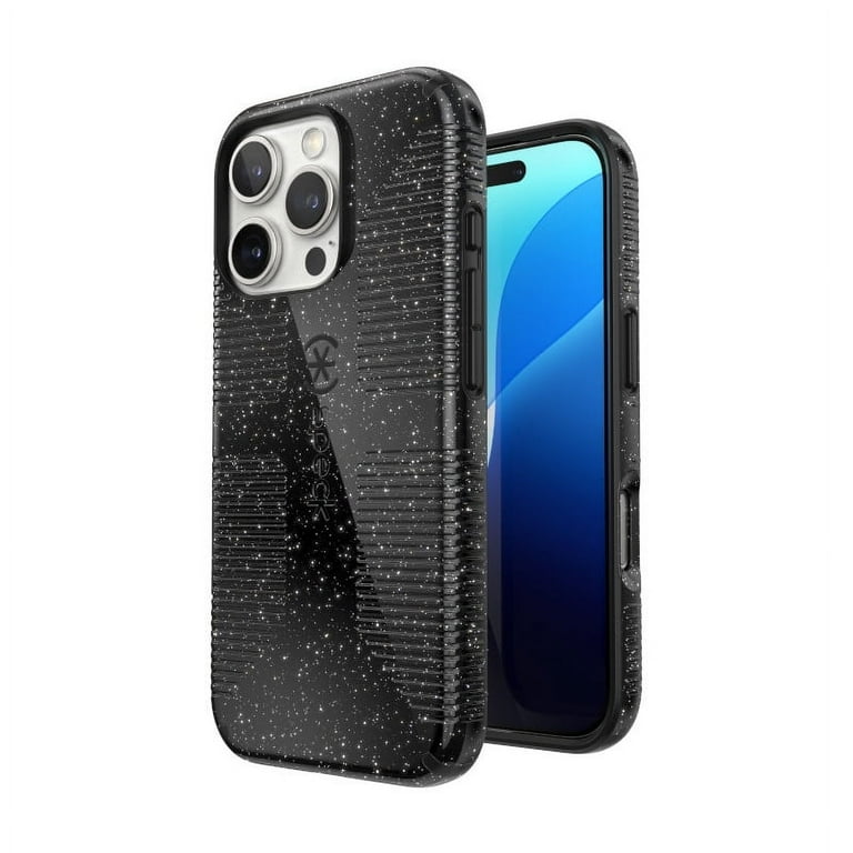 Speck iPhone 16 Pro CandyShell Grip with MagSafe in Black Glitter