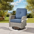 thumbnail image 5 of Ovios 3 Pieces Patio Furniture Set 2 Swivel Rocking Chairs Wicker Glider Chairs with Side Table for Backyard or Balcony, 5 of 8