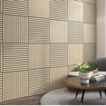 thumbnail image 3 of Dundee Deco Acoustic Panels, Wooden Slats for Decor and Noise Reduction - 3D Wall Panels or Ceiling Panels - Oak Beige - Sample 6" x 6", 3 of 7