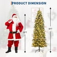 thumbnail image 3 of Pencil Christmas Tree, 6FT Artificial Pre-Lit Christmas Tree, Xmas Tree with Metal Stand, Artificial Tree for Home Party Office Holiday Decoration, 3 of 8