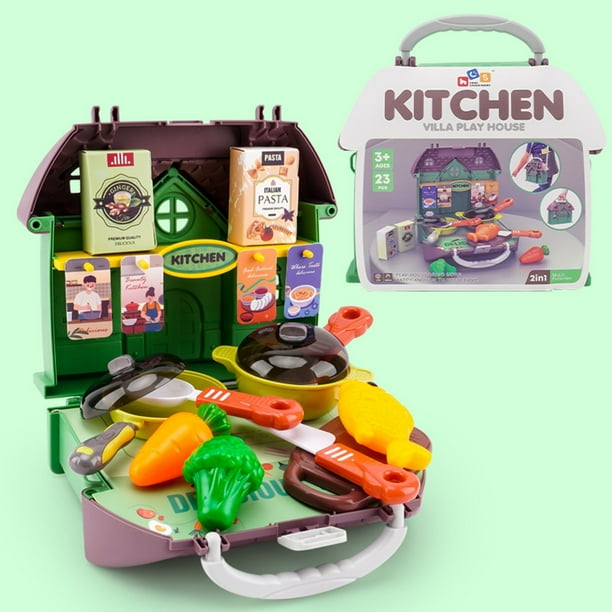 Xihbxyly Artículos En Liquidación para Mujeres Casita de Juego Juguetes Divertidos para Niños Casas Simuladas Herramientas de Peinado Cocina Hamburguesas Postres Belleza Bolso Casita de Juego