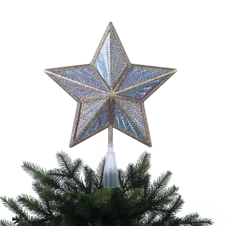 Holiday Time 12 inch Champagne Gold Star Tree Topper Walmart