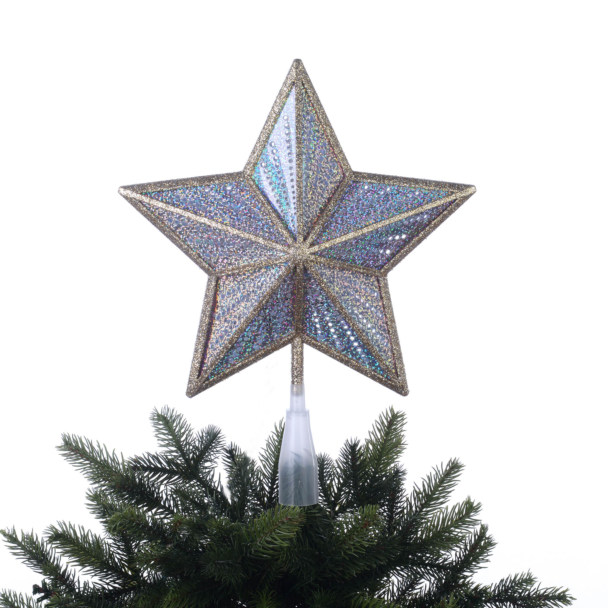 Holiday Time 12 inch Champagne Gold Star Tree Topper - image 5 of 5