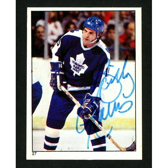Billy Harris Autographed 1983-84 Topps Sticker Card #27 Toronto Maple Leafs SKU #154100