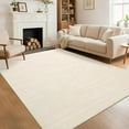 thumbnail image 1 of Washable 4x6 Area Rug for Bedside Modern Solid Floor Carpets Non-Slip Low Pile Area Rug Contemporary Minimalist Ivory Rugs Durable Indoor Line Area Rug for Living Room Dorm Home Dining Room, 1 of 17