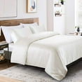 thumbnail image 2 of Soft Silk 7 PC Bed Sheet Set 15" Inches Deep Pocket (1 Fitted 1 Flat 2 Pillow Cases 1 Duvet Cover 2 Pillow Shams) 800 Thread Count Twin Size Ivory Solid, 2 of 5
